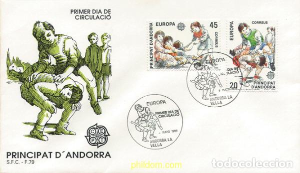 Sellos: 24175 MNH ANDORRA. Adm&oacute;n espa&ntilde;ola 1989 EUROPA CEPT. JUEGOS INFANTILES