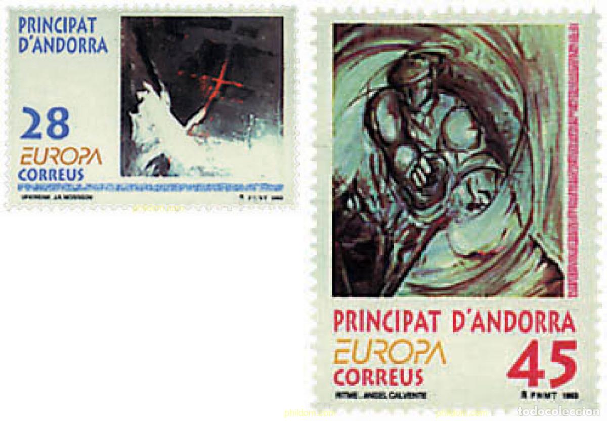 Sellos: 62839 MNH ANDORRA. Adm&oacute;n espa&ntilde;ola 1993 EUROPA CEPT. ARTE CONTEMPORANEO