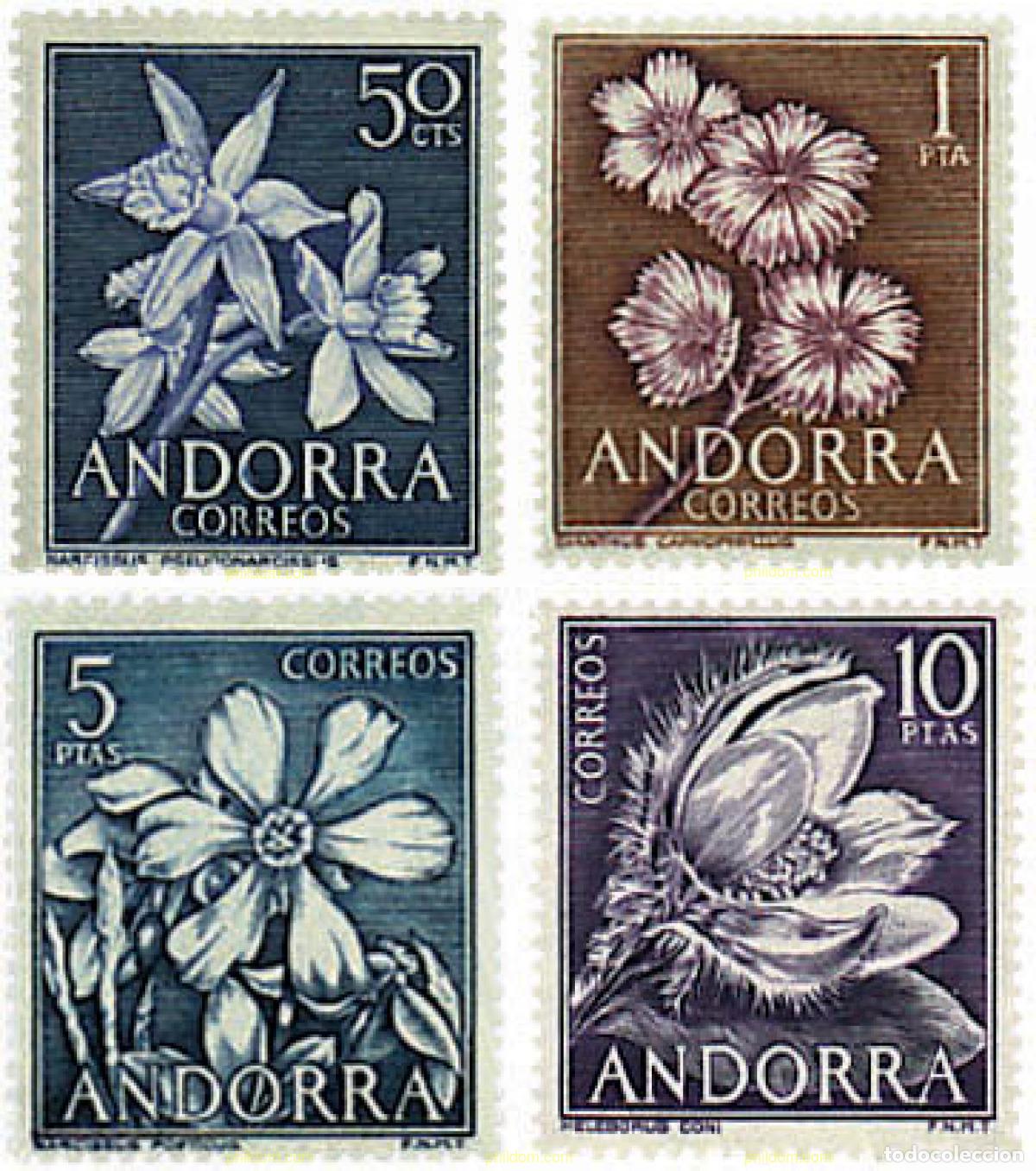 Sellos: 80390 MNH ANDORRA. Adm&oacute;n espa&ntilde;ola 1966 FLORES DE ANDORRA