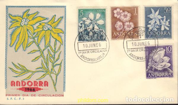 Sellos: 582086 MNH ANDORRA. Adm&oacute;n espa&ntilde;ola 1966 FLORES DE ANDORRA
