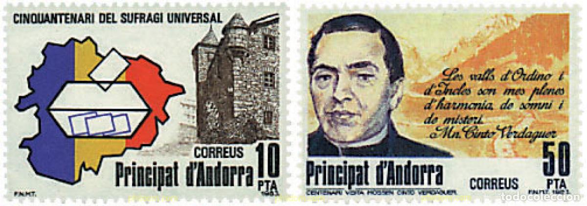 Sellos: 111282 MNH ANDORRA. Adm&oacute;n espa&ntilde;ola 1983 ANIVERSARIOS