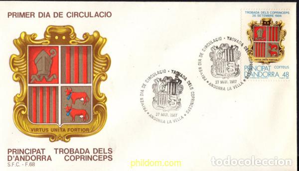Sellos: 404596 MNH ANDORRA. Adm&oacute;n espa&ntilde;ola 1987 ENCUENTRO DE LOS CO-PRINCIPES