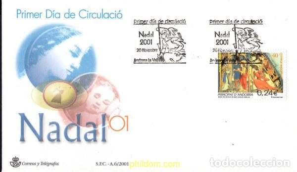 Sellos: 429225 MNH ANDORRA. Adm&oacute;n espa&ntilde;ola 2001 NAVIDAD