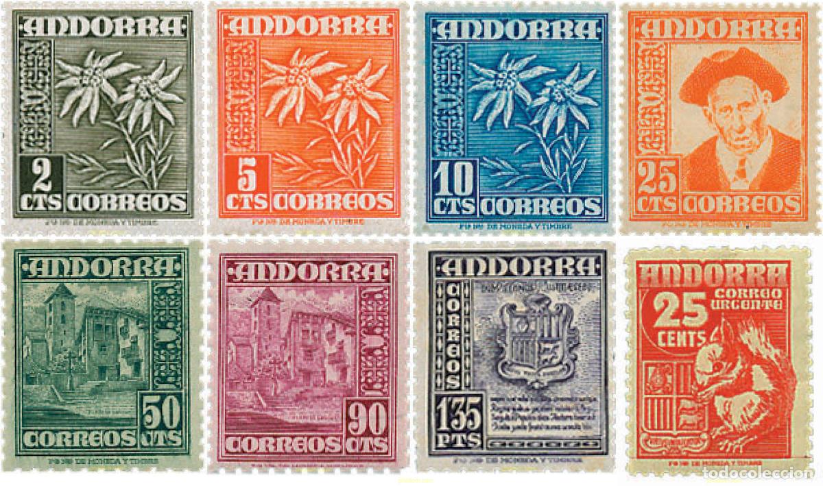 Timbres: 249452 MNH ANDORRA. Adm&oacute;n espa&ntilde;ola 1948 SIMBOLOS NACIONALES