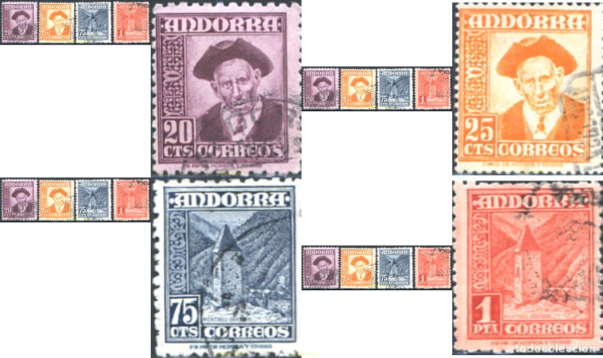 Timbres: 249459 USED ANDORRA. Adm&oacute;n espa&ntilde;ola 1948 SIMBOLOS NACIONALES