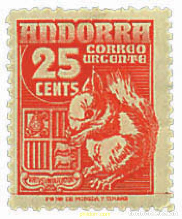 Sellos: 593382 MNH ANDORRA. Adm&oacute;n espa&ntilde;ola 1948 SIMBOLOS NACIONALES