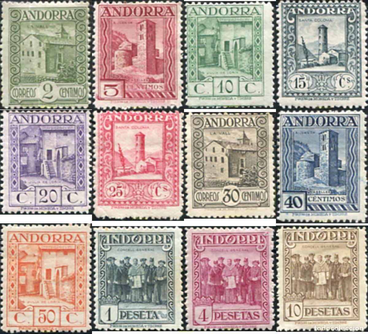 Sellos: 199731 HINGED ANDORRA. Adm&oacute;n espa&ntilde;ola 1929 PAISAJES DE ANDORRA