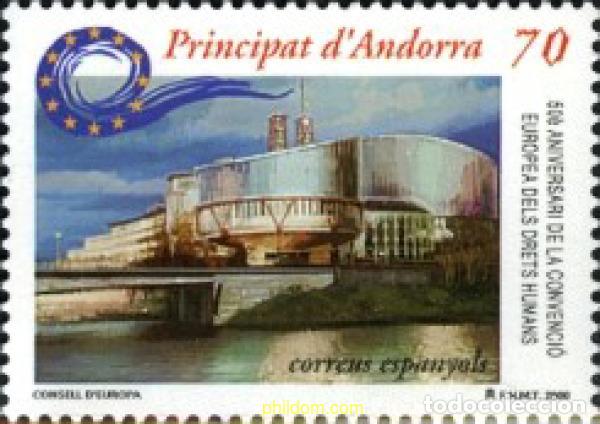 Sellos: 119567 MNH ANDORRA. Adm&oacute;n espa&ntilde;ola 2000 50 ANIVERSARIO DE LA CONVENCION EUROPEA DE LOS DERECHOS D