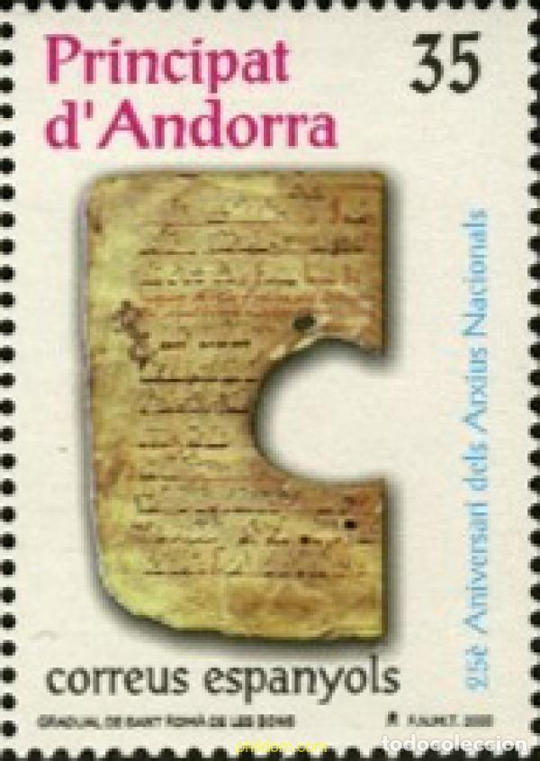 Sellos: 119587 MNH ANDORRA. Adm&oacute;n espa&ntilde;ola 2000 25 ANIVERSARIO DE LOS ARCHIVOS NACIONALES