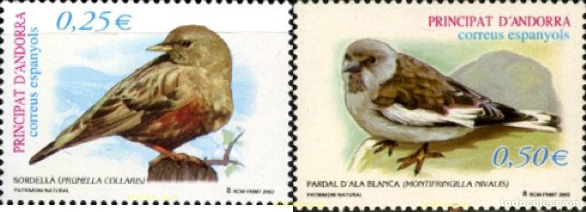 Sellos: 119616 MNH ANDORRA. Adm&oacute;n espa&ntilde;ola 2002 AVES