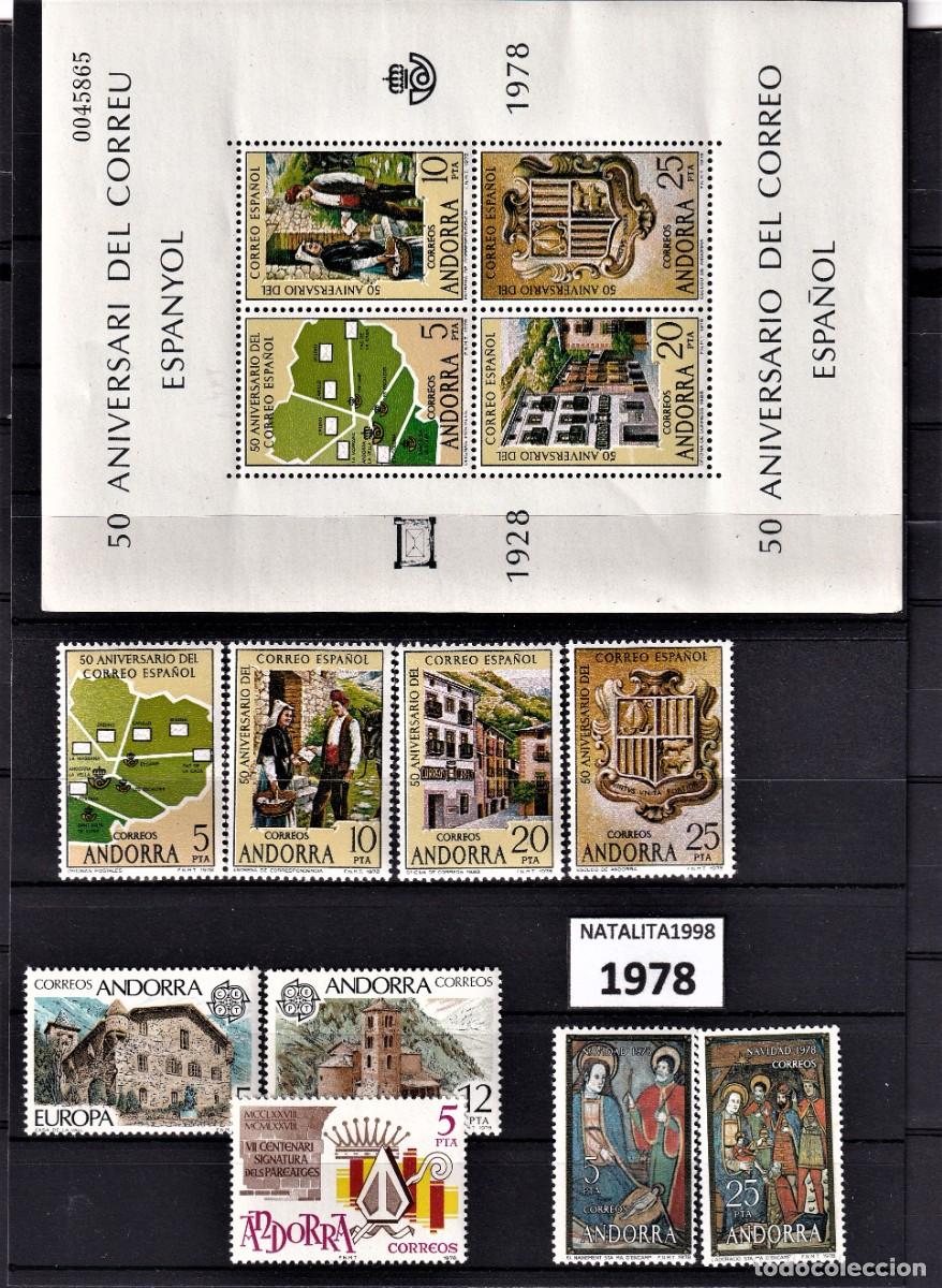 Francobolli: Sellos dependencias espa&ntilde;olas ANDORRA ESPA&Ntilde;OLA a&ntilde;o 1978** COMPLETO