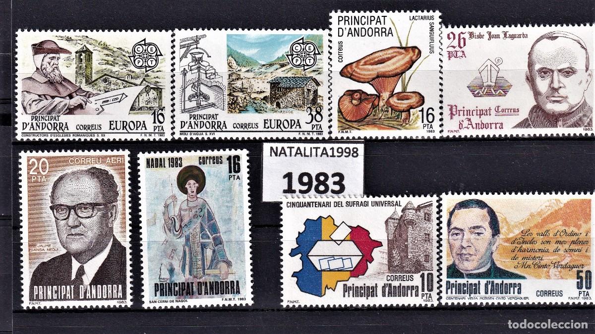 Francobolli: Sellos dependencias espa&ntilde;olas ANDORRA ESPA&Ntilde;OLA a&ntilde;o 1983** COMPLETO