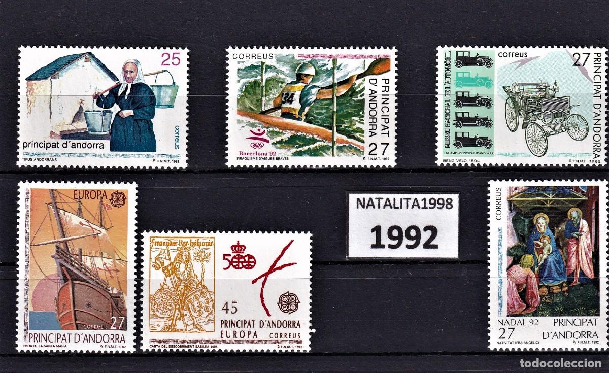 Stamps: Sellos dependencias espa&ntilde;olas ANDORRA ESPA&Ntilde;OLA a&ntilde;o 1992** COMPLETO