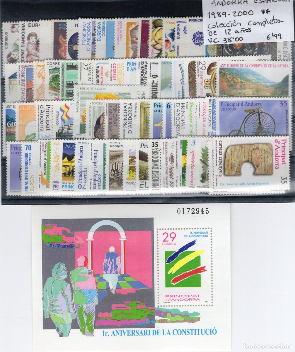 Stamps: Sellos dependencias espa&ntilde;olas ANDORRA ESPA&Ntilde;OLA 12 a&ntilde;os ( 1989/2000** ) COMPLETOS v.c. 38 &euro;
