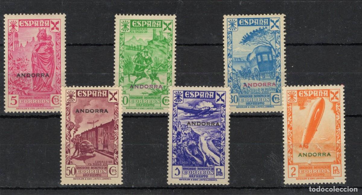 Stamps: Sellos dependencias espa&ntilde;olas ANDORRA ESPA&Ntilde;OLA a&ntilde;o 1938 BENEFICIENCIA EDIFIL 1/6** v.c. 485 &euro;
