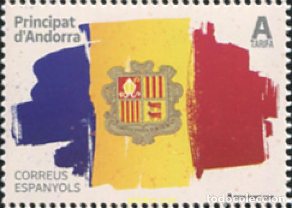 Sellos: 777303 MNH ANDORRA. Adm&oacute;n espa&ntilde;ola 2026 SERIE B&aacute;SICA: BANDERA Y ESCUDO.