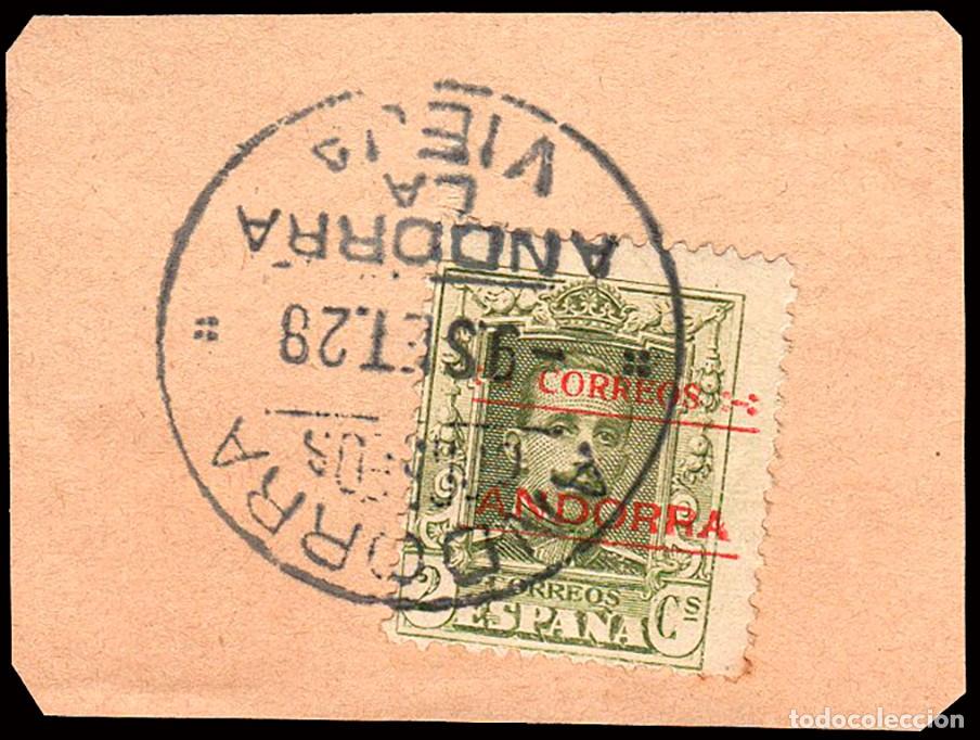 Sellos: Andorra Esp. - Edi o 1 - Mat &rdquo;Andorra la Vieja 9/Set./28&rdquo; - Fragmento
