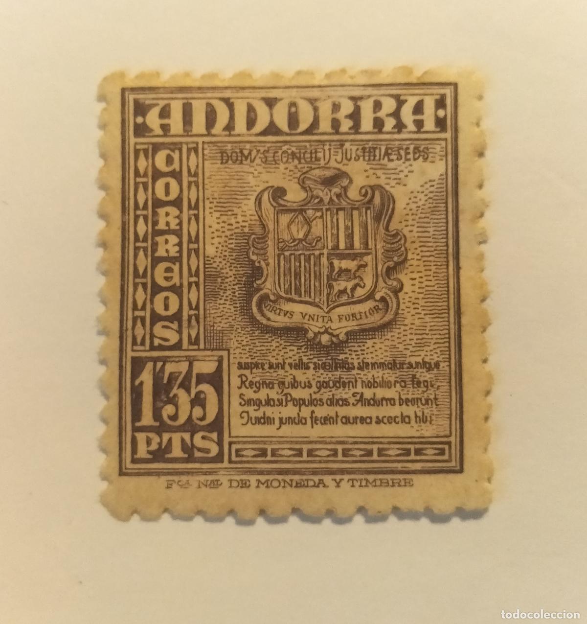Sellos: SELLO ANDORRA ESPA&Ntilde;OLA 1948 - 1953 - EDIFIL N⁰ 55 .
