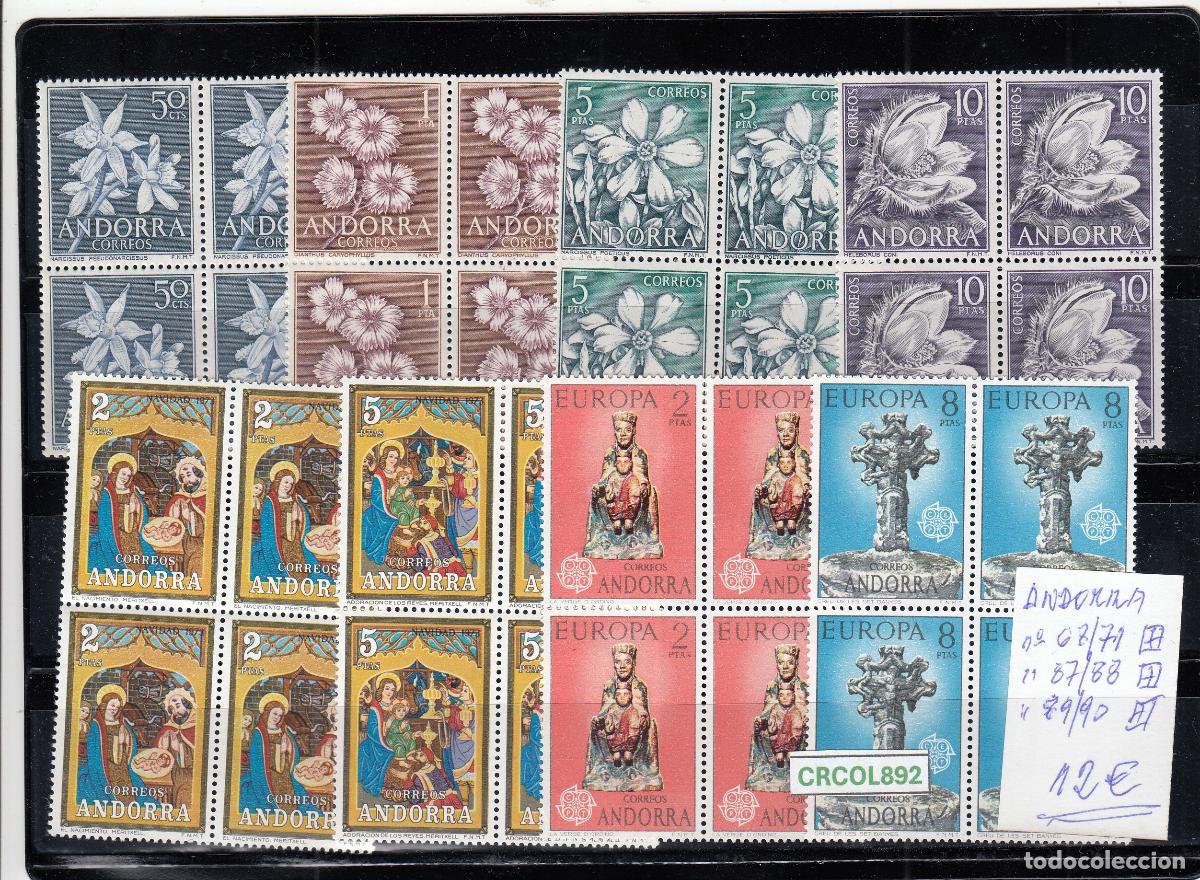 Sellos: CRCOL892 SELLOS ANDORRA BLOQUE DE 4 68/71 87/88 89/90