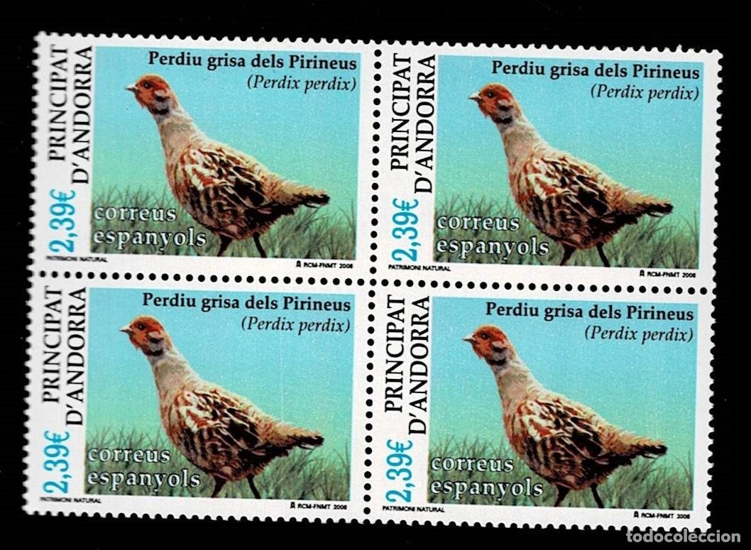 Sellos: ANDORRA ESPA&Ntilde;OLA A&ntilde;o 2006 PATRIMONIO NATURAL PERDIU GRISA DELS PIRINEUS Edifil n&ordm; 339 en Bloque de