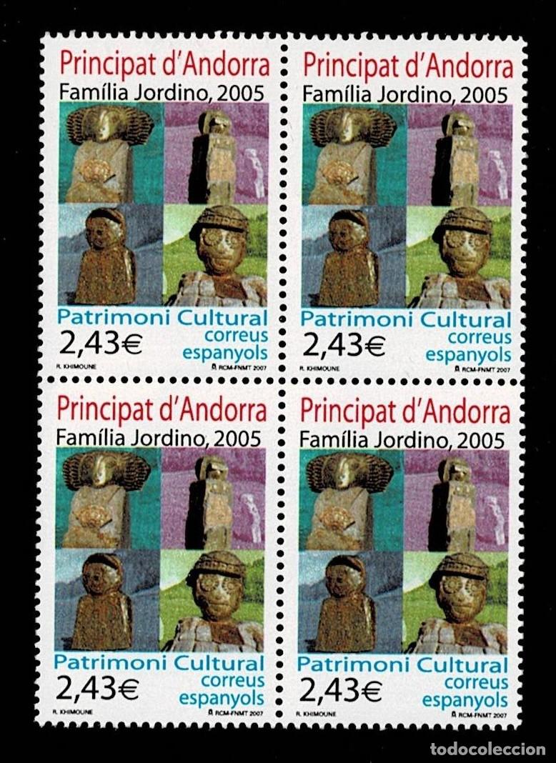 Sellos: ANDORRA ESPA&Ntilde;OLA. A&ntilde;o 2007 PATRIMONIO CULTURAL Edifil n&ordm; 347 Bloque de 4
