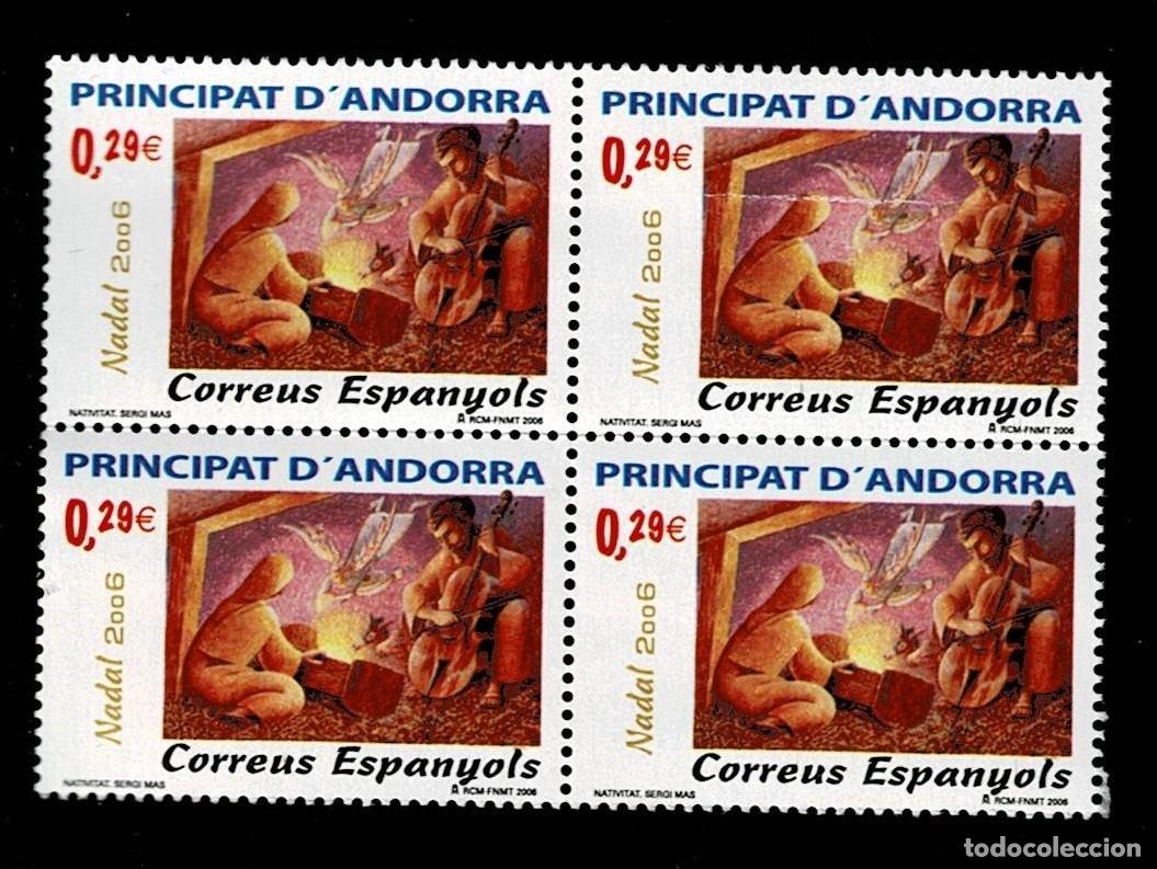 Sellos: ANDORRA. ESPA&Ntilde;OLA A&ntilde;o 200 NADAL 2006 Edifil n&ordm; 342 en Bloque de 4 VER Sin fijasellos VER