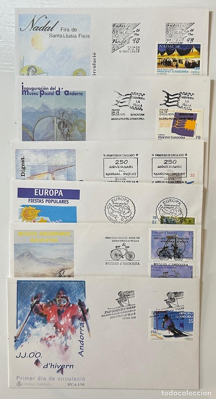 Sellos: CRS1244 SOBRES PRIMER DIA ANDORRA 1998 COMPLETO