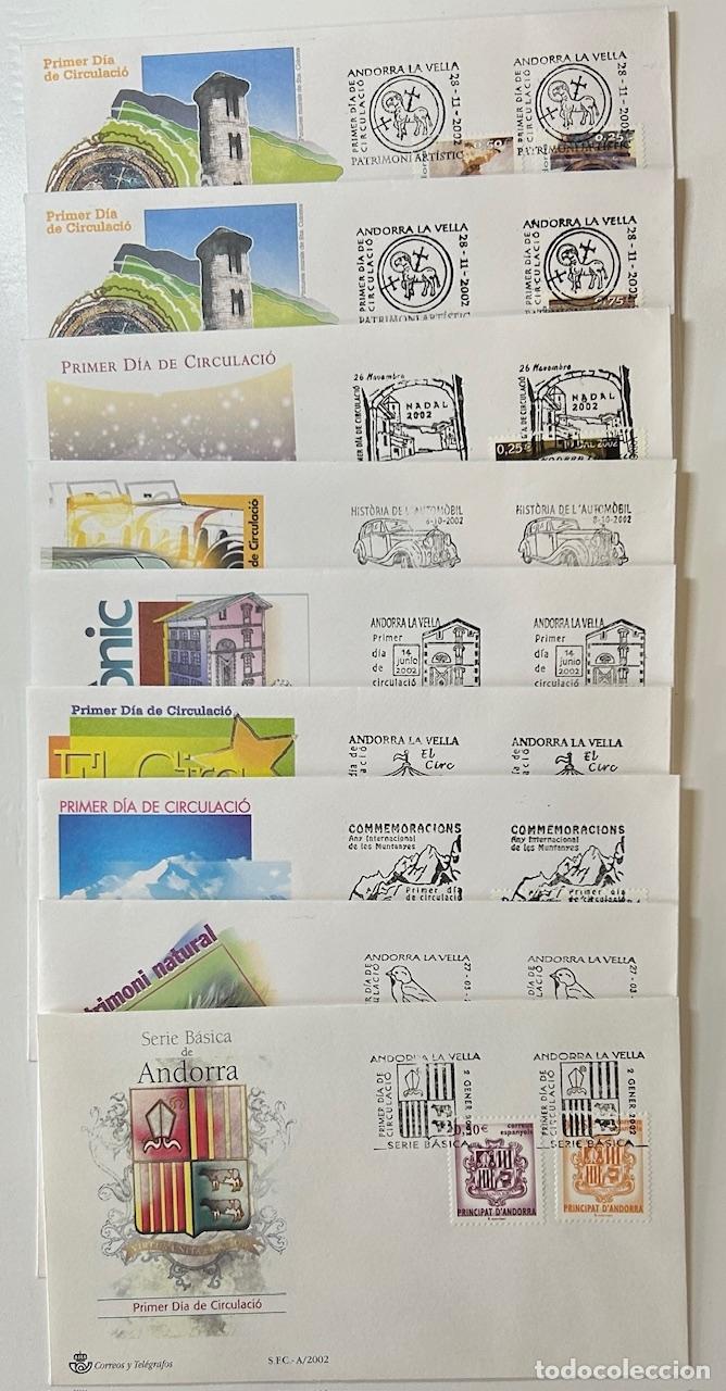 Sellos: CRS1248 SOBRES PRIMER DIA ANDORRA 2002 COMPLETO