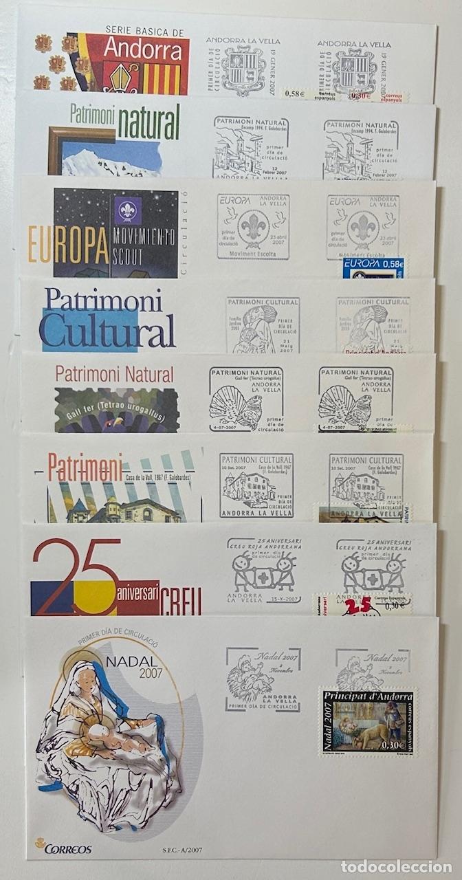 Sellos: CRS1253 SOBRES PRIMER DIA ANDORRA 2007 COMPLETO