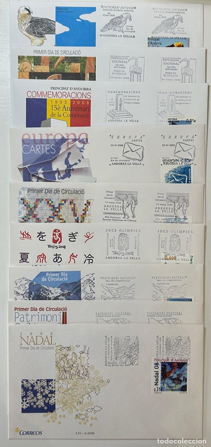 Sellos: CRS1254 SOBRES PRIMER DIA ANDORRA 2008 COMPLETO