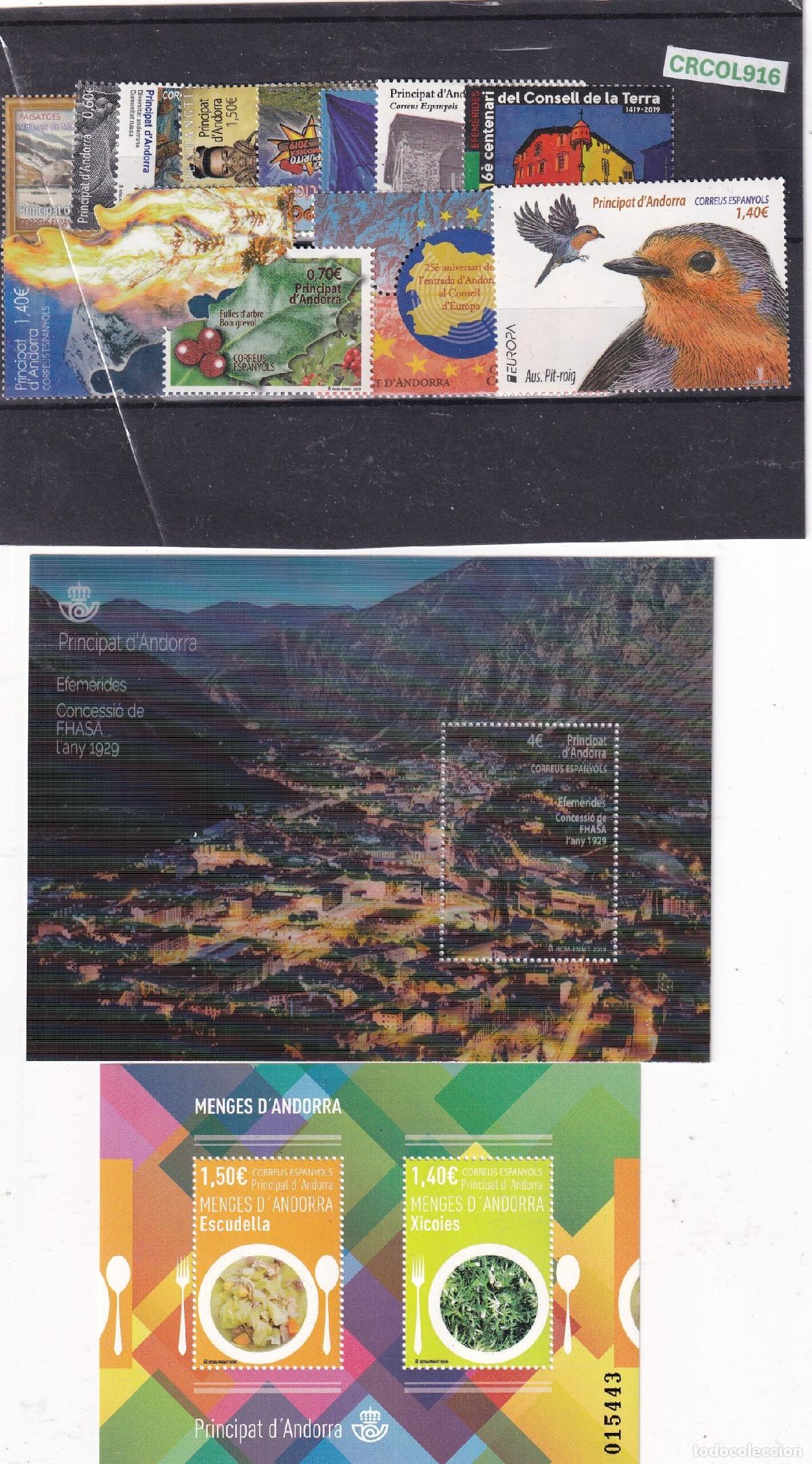 Sellos: CRCOL916 SELLOS ANDORRA N&ordm; CAT. 2019 COMPLETO NUEVOS