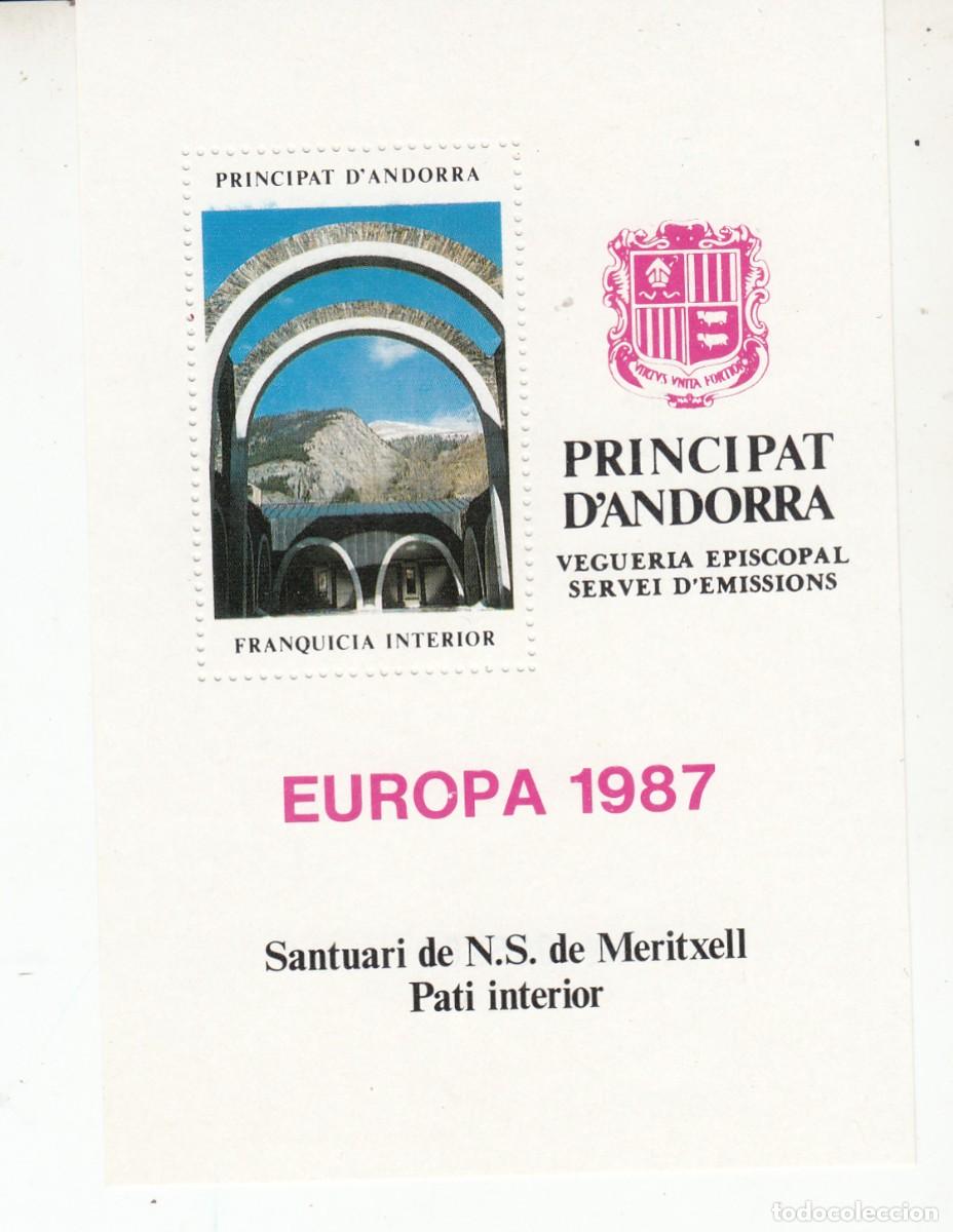 Sellos: HOJITA FRANQUICIA ANDORRA ESPA&Ntilde;OLA - EUROPA 1987