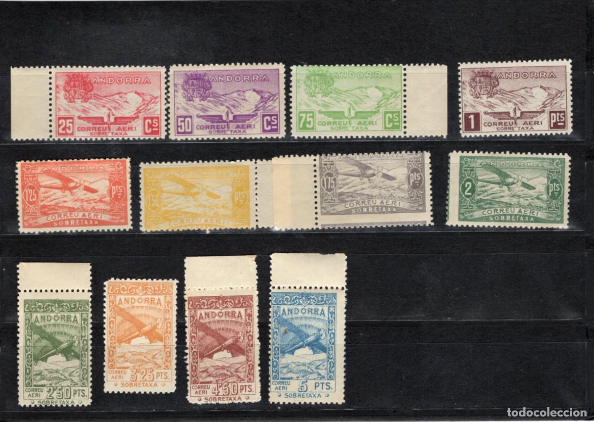Selos: Sellos DEPENDENCIAS ESPA&Ntilde;OLAS ANDORRA a&ntilde;o 1932 Edifil NE13/NE24** SERIE COMPLETA en NUEVO v.c. 45 &euro;