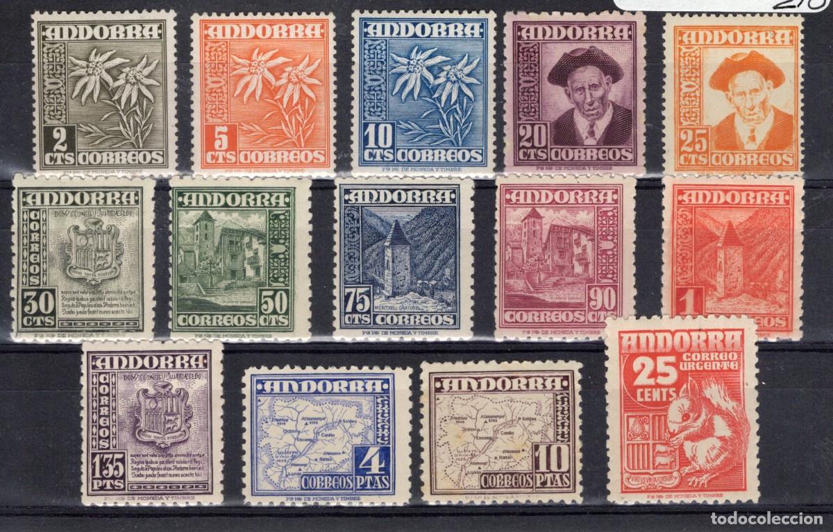 Stamps: Sellos DEPENDENCIAS ESPA&Ntilde;OLAS ANDORRA a&ntilde;o 1948/53 Edifil 45/58** en NUEVO v.c. 210 &euro;