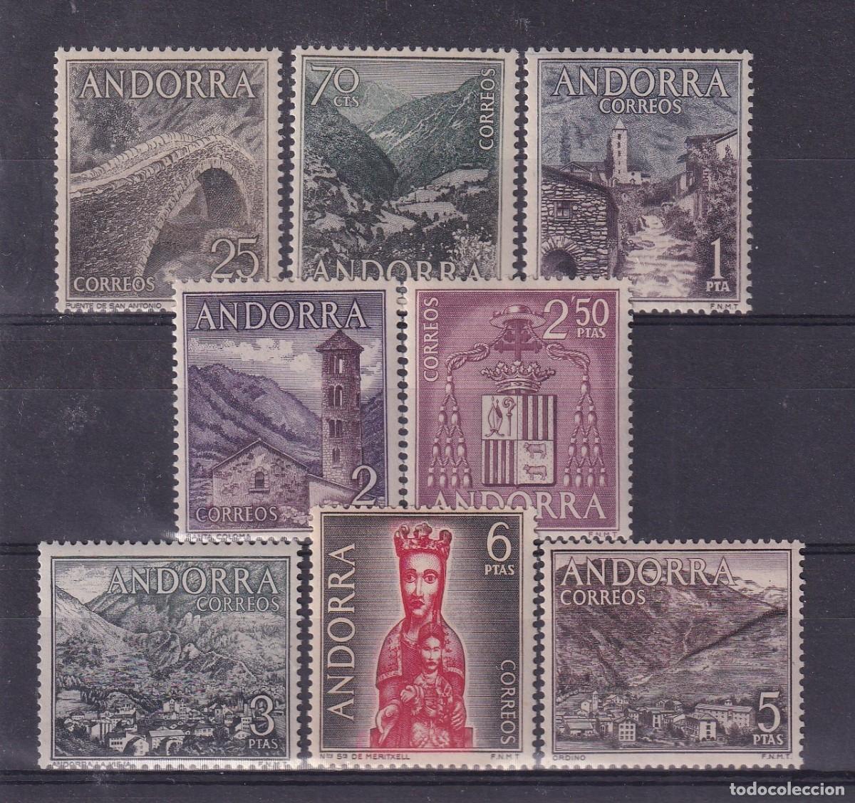 Stamps: Sellos DEPENDENCIAS ESPA&Ntilde;OLAS ANDORRA a&ntilde;o 1963/64 A&Ntilde;OS COMPLETOS Edifil 60/67** en NUEVO v.c. 7.50 &euro;