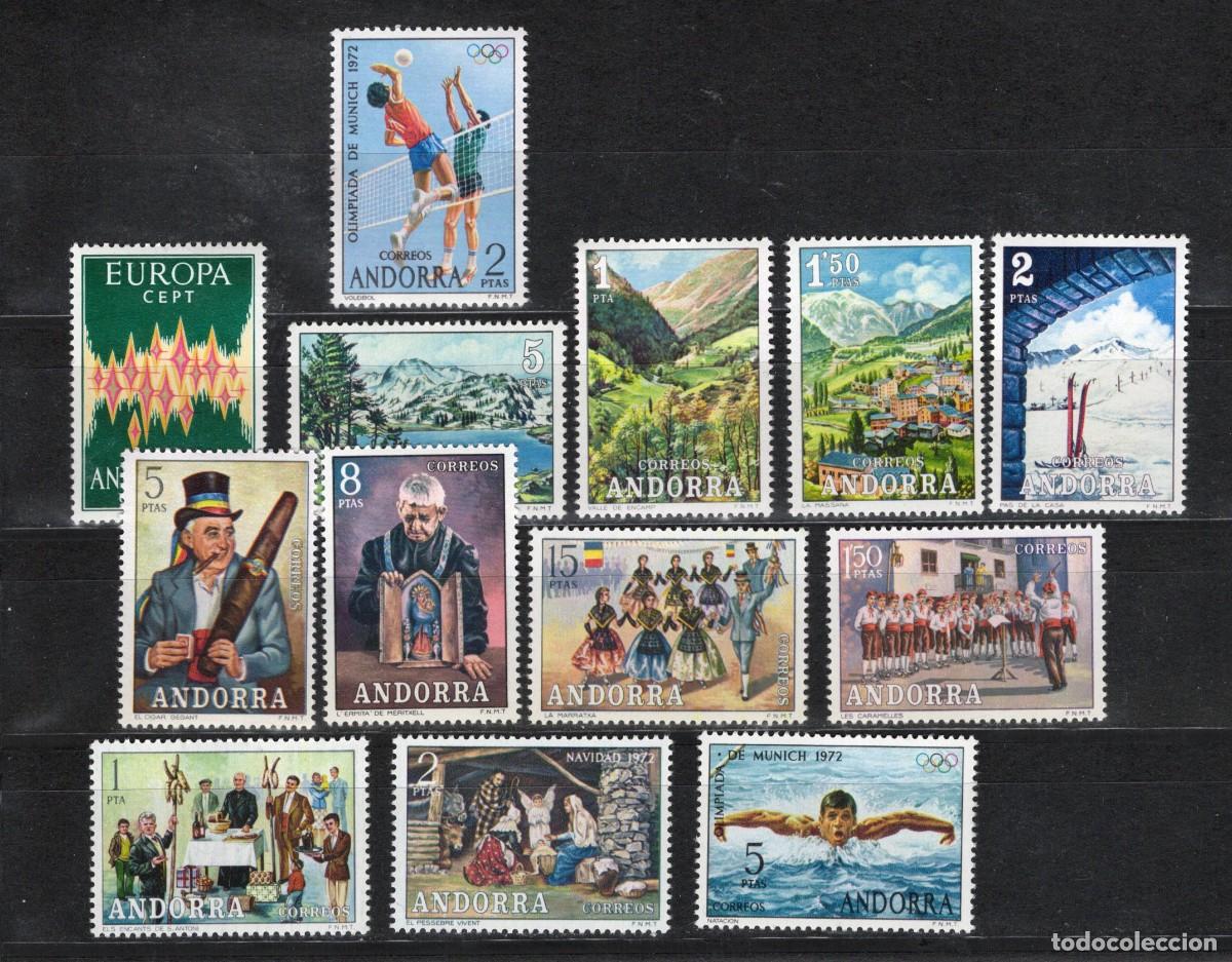 Stamps: Sellos DEPENDENCIAS ESPA&Ntilde;OLAS ANDORRA a&ntilde;o 1972 COMPLETO Edifil 72/84** en NUEVO v.c. 37.35 &euro;