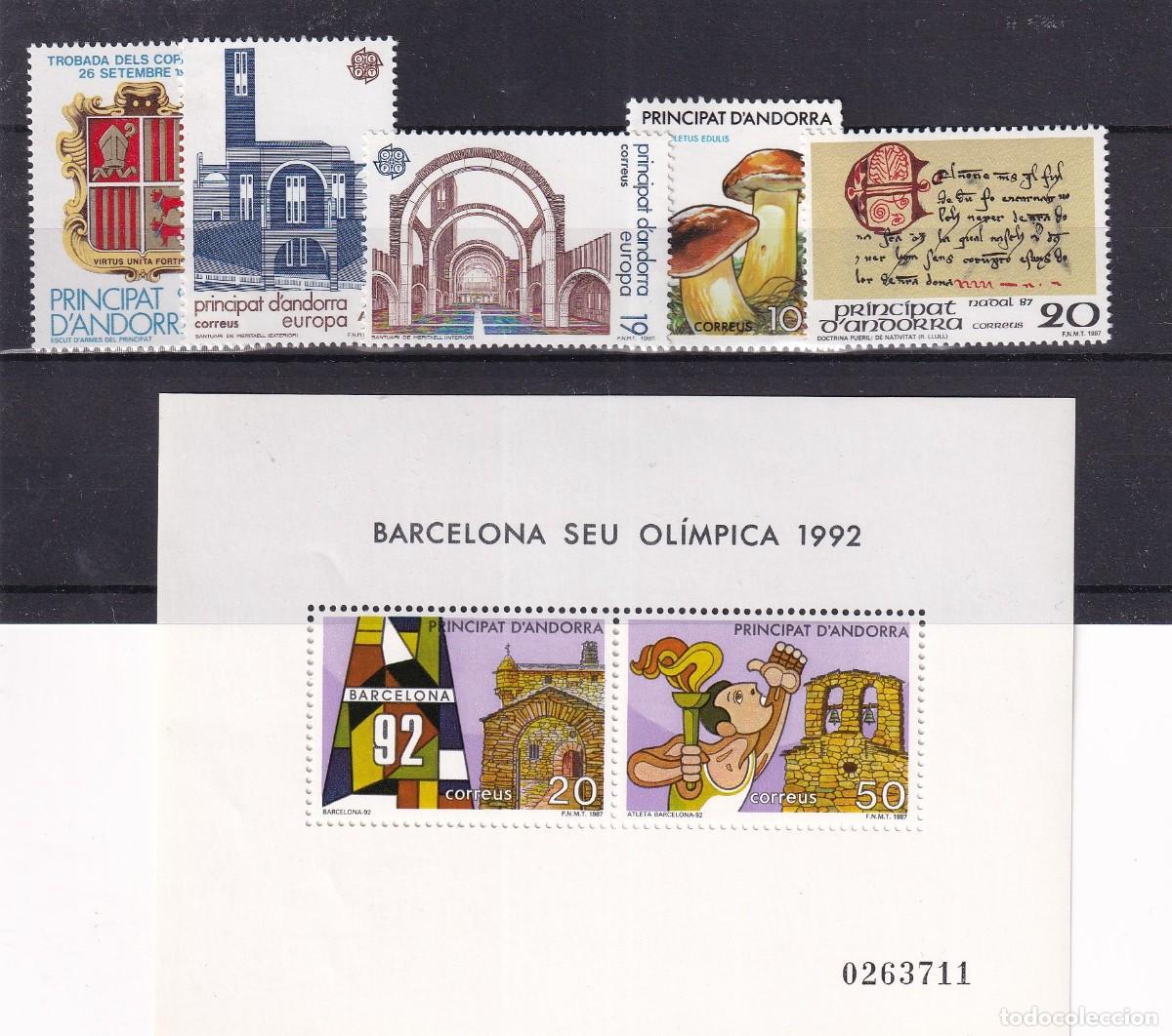 Stamps: Sellos DEPENDENCIAS ESPA&Ntilde;OLAS ANDORRA a&ntilde;o 1987** COMPLETO en NUEVO