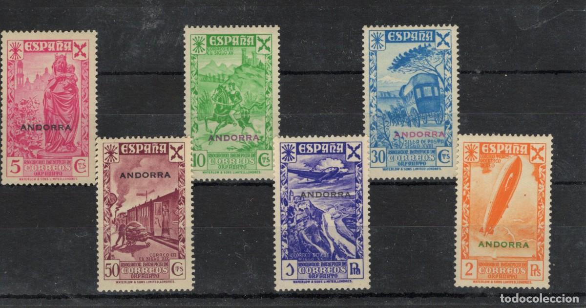 Selos: Sellos DEPENDENCIAS ESPA&Ntilde;OLAS ANDORRA beneficiencia a&ntilde;o 1938 Edifil 1/6** en NUEVO v.c. 485 &euro;