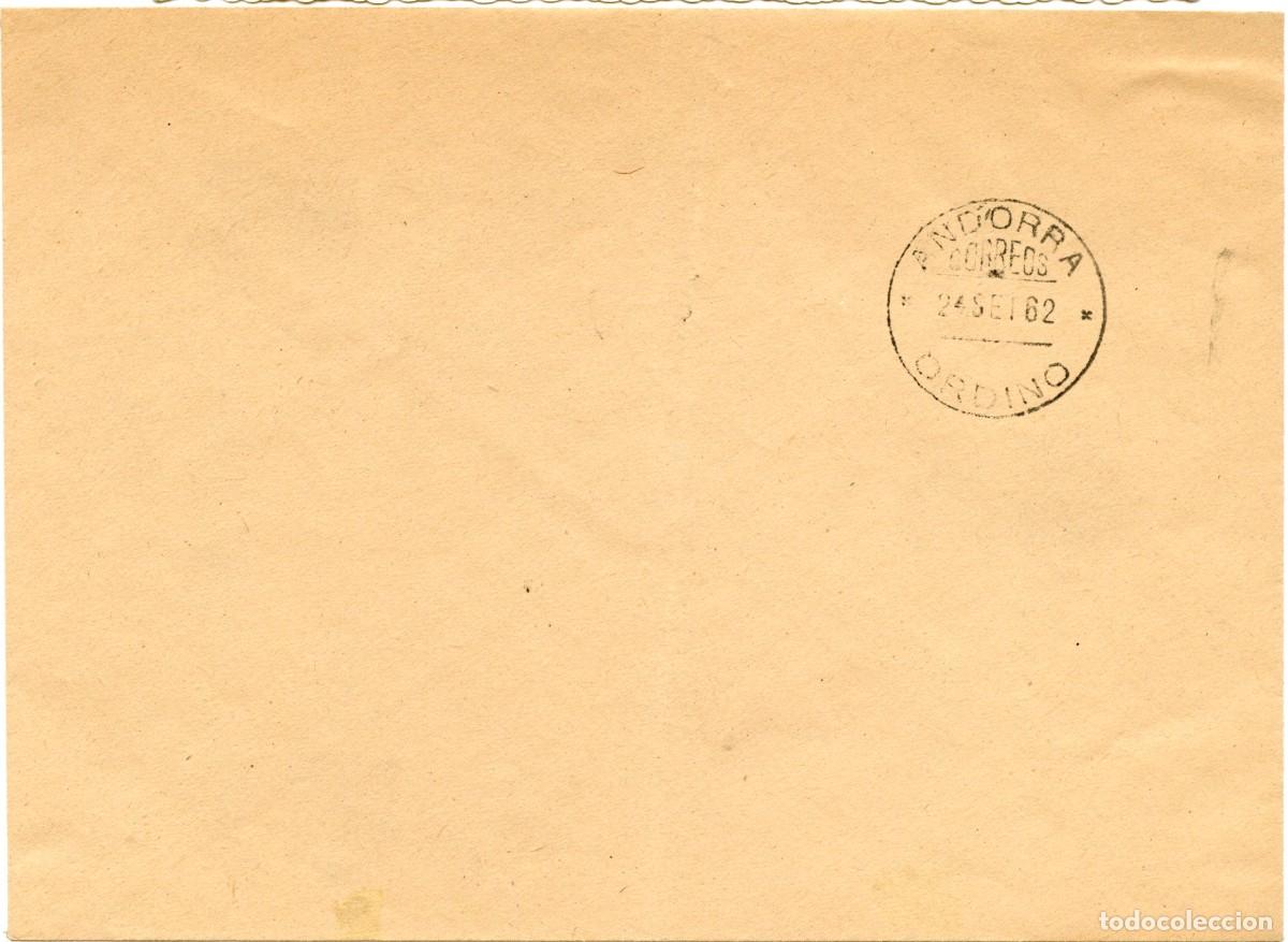 Sellos: ANDORRA. H&ordf; POSTAL MODERNA. SOBRE SIN CIRCULAR MATASELLOS DE ORDINO DE 24 SET 62