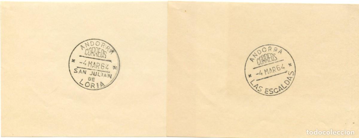 Sellos: ANDORRA. H&ordf; POSTAL MODERNA. 2 IMPRONTAS DE NUEVOS MATASELLOS DE ANDORRA Y CARTA del ADMINISTRADOR
