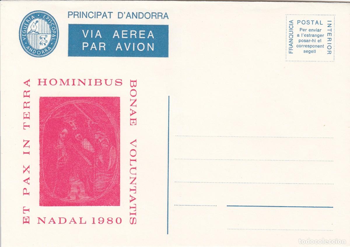 Sellos: ANDORRA - FRANQUICIA POSTAL INTERIOR VIA AEREA - NADAL 1980