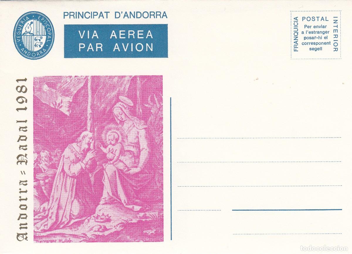 Sellos: ANDORRA - FRANQUICIA POSTAL INTERIOR VIA AEREA - NADAL 1981