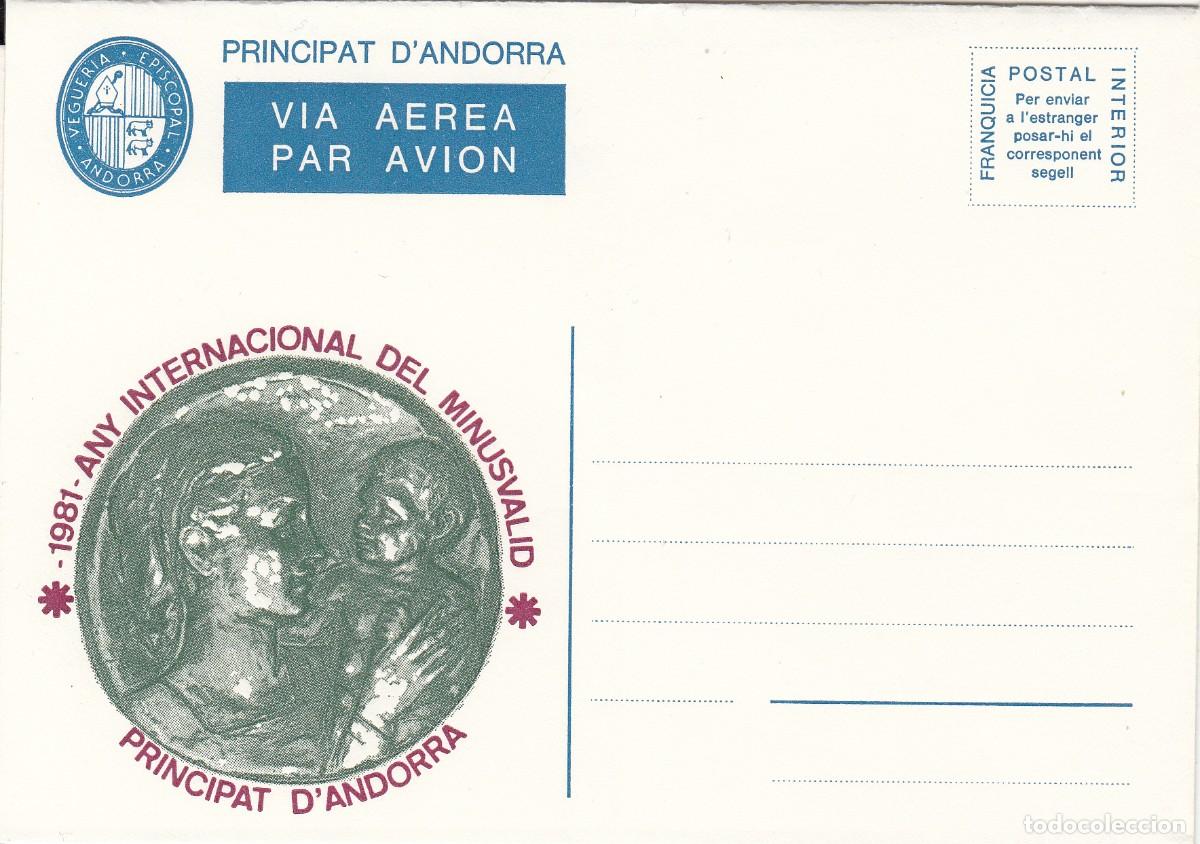 Sellos: ANDORRA - FRANQUICIA POSTAL INTERIOR VIA AEREA - ANY INTERNACIONAL DEL MINUSV&Agrave;LID 1981