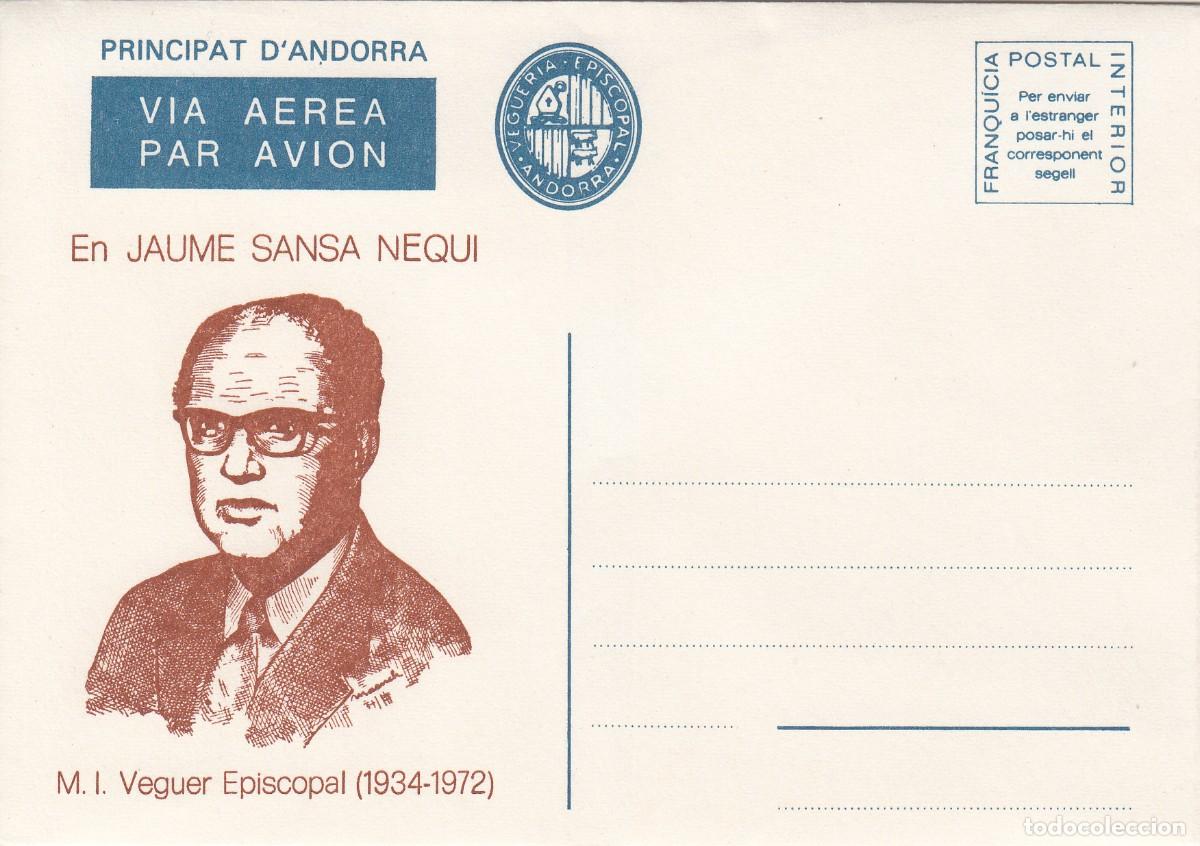 Sellos: ANDORRA - FRANQUICIA POSTAL INTERIOR VIA AEREA - JAUME SANSA NEQUI