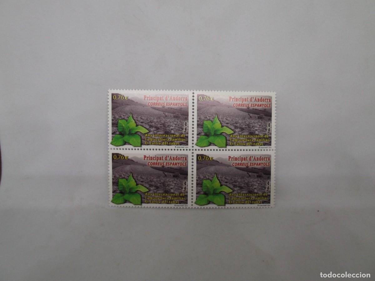 Sellos: Andorra 2014 Any internacional de l'agricultura familiar:El cultiu del tabaco.Cuatro sellos nuevos