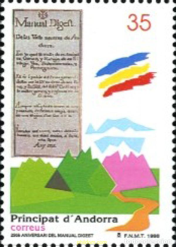 Sellos: 119507 MNH ANDORRA. Adm&oacute;n espa&ntilde;ola 1998 250 ANIVERSARIO DEL &rdquo;MANUAL DIGEST&rdquo; DE ANTONI FITER I ROS