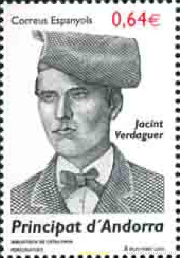 Sellos: 246896 MNH ANDORRA. Adm&oacute;n espa&ntilde;ola 2010 PERSONALIDAD - JACINTO VERDAGUER (1845-1902) POETA CATALA