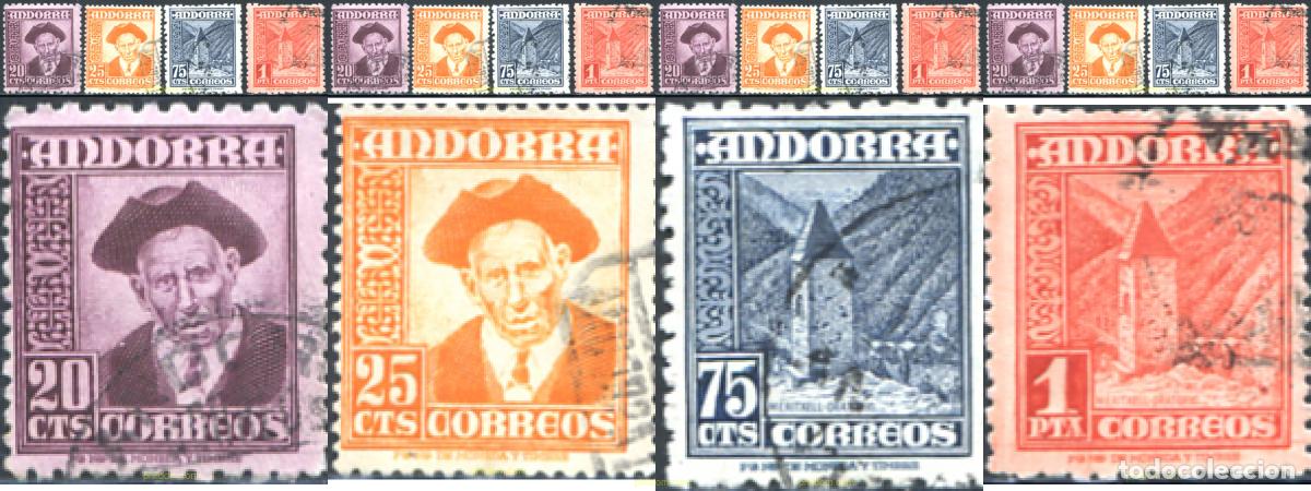 Sellos: 249459 USED ANDORRA. Adm&oacute;n espa&ntilde;ola 1948 SIMBOLOS NACIONALES