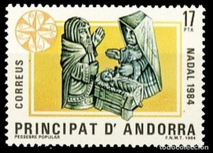 Sellos: Andorra 1984 Edifil 183 Sello ** Navidad Pesebre Popular Michel 180 Yvert 171 Principat d'Andorra