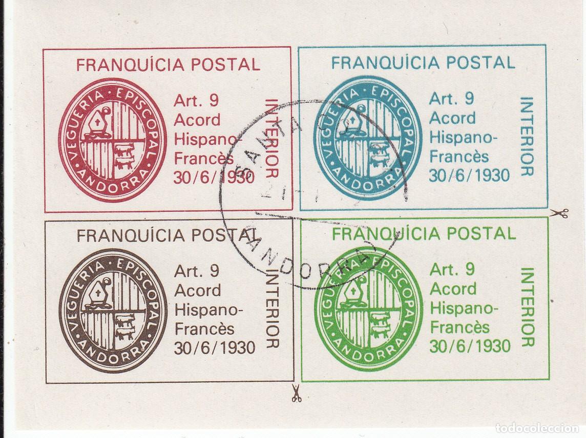 Sellos: FRANQUICIA POSTAL DE ANDORRA CON MATASELLOS DE SANTA COLOMA